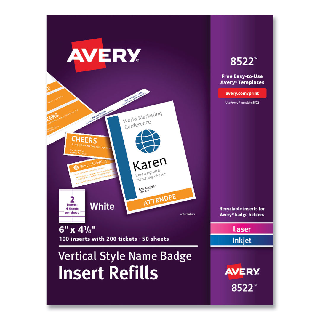 BADGE,6X4,1/4,REFILLS,WH