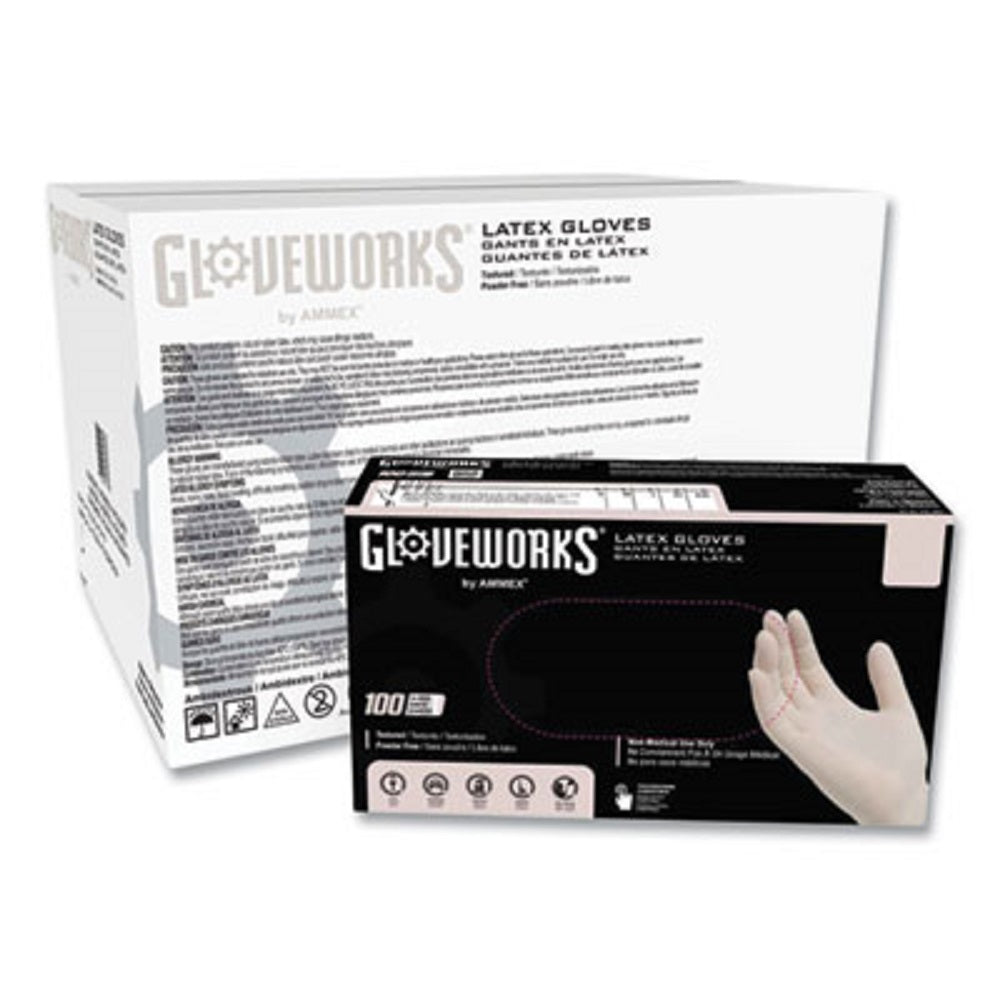 AXCTLF44100 GLOVEWORKS BY AMMEX TLF44100 MEDIUM NITRILE GLOVES, IVORY
