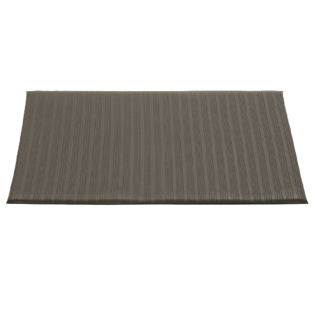 Industrial Deck Plate Anti-Fatigue Mat, Vinyl, 36 x 60, Black/Yellow Border  - Supply Solutions