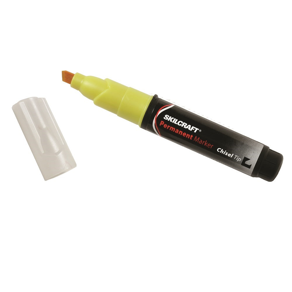 LARGE PERMANENT MARKER, CHISEL TIP, YELLOW INK – Arocep