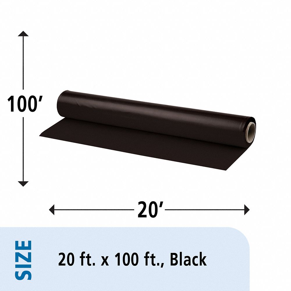 8135005796487 SKILCRAFT Plastic Sheeting, 20 ft x 100 ft, Black