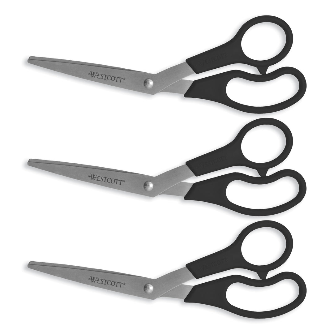 SCISSORS,8"BENTSTR,3PK,BK