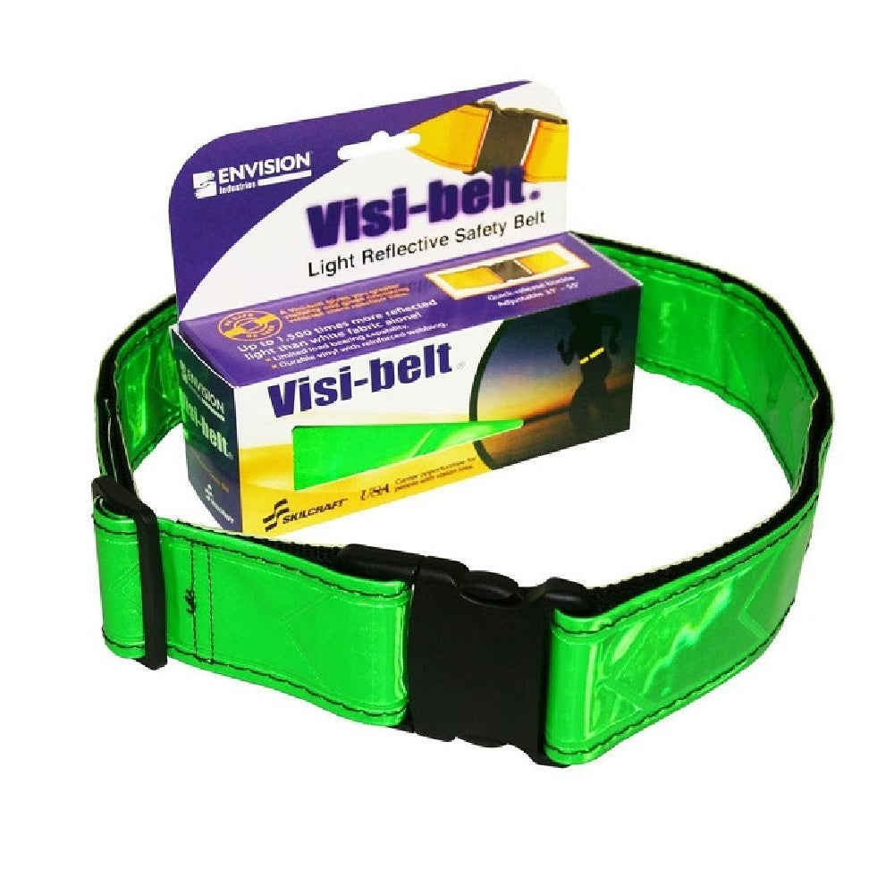 REFLECTIVE SAFETY BELT VINYL ADJUSTABLE 31 TO 55 FLUORESCENT GRE Arocep