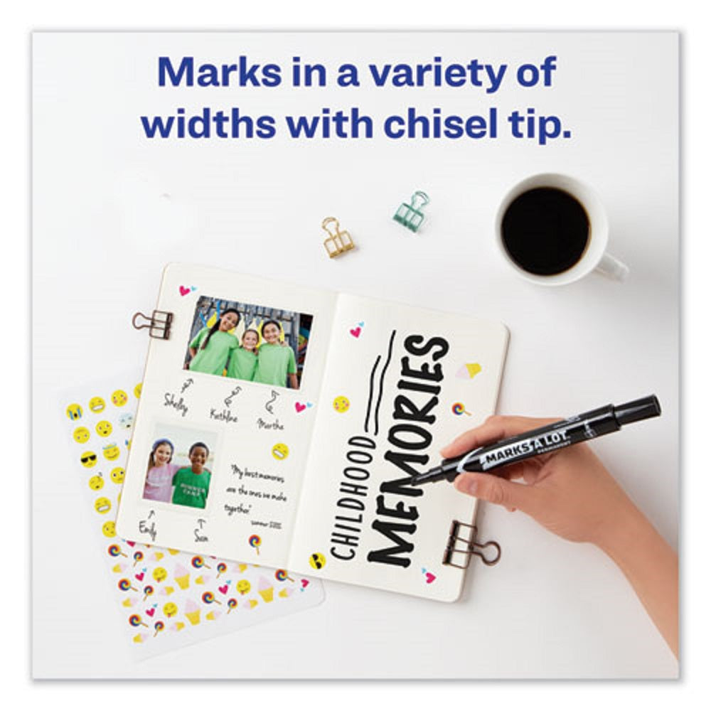 Marks-A-Lot Permanent Marker, Large Desk-Style Size, Chisel Tip, 1 Brown  Marker (08881)