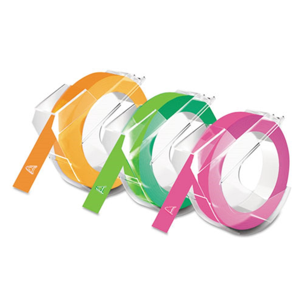 SELF-ADHESIVE GLOSSY LABELING TAPE FOR EMBOSSERS - 3 ROLLS/PACK
