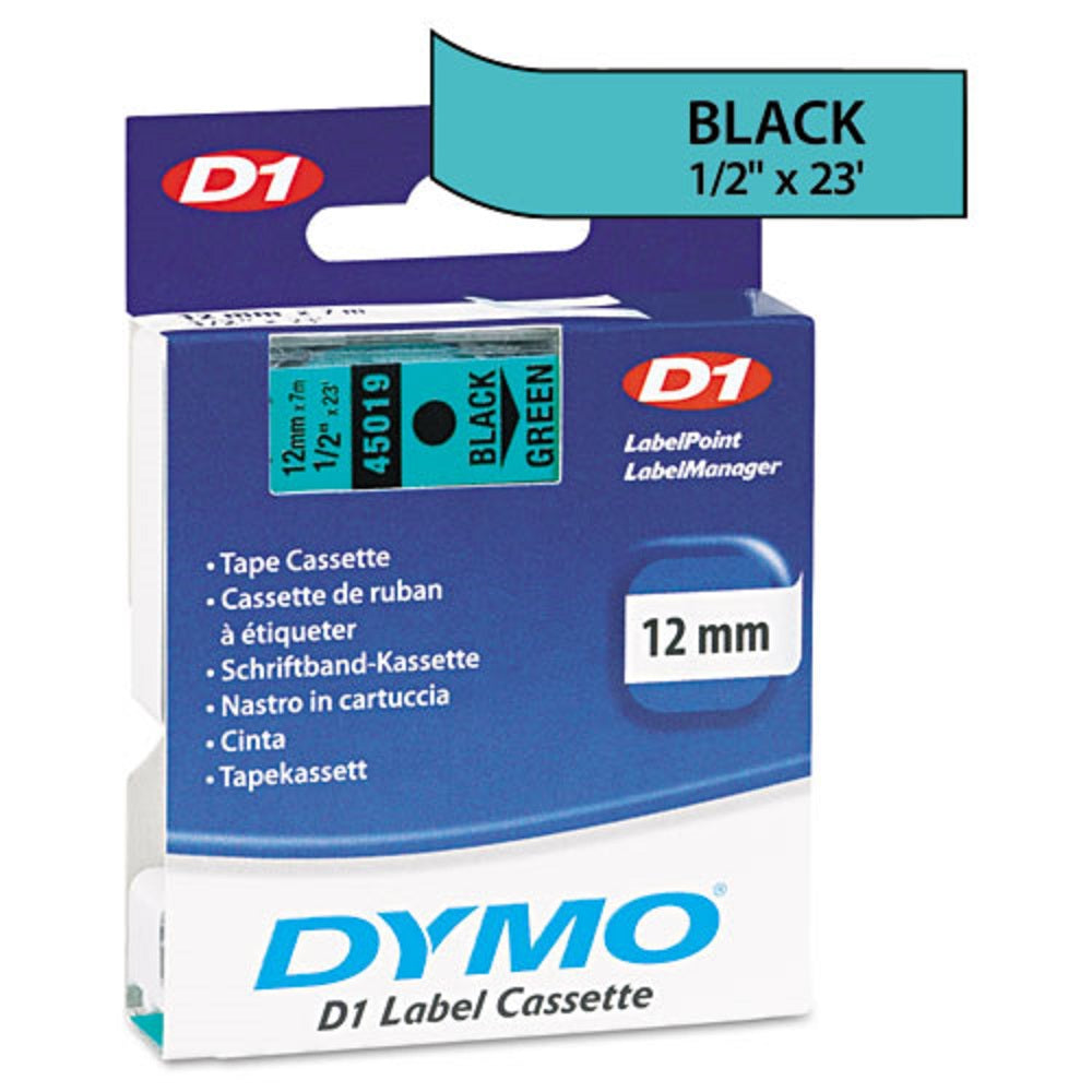 D1 HIGH PERFORMANCE POLYESTER REMOVABLE LABEL TAPE - BLACK ON GREEN