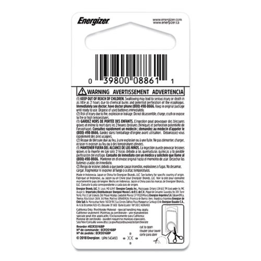 Energizer 2032 Lithium Coin Battery, 3 V, 4/Pack (2032BP4)