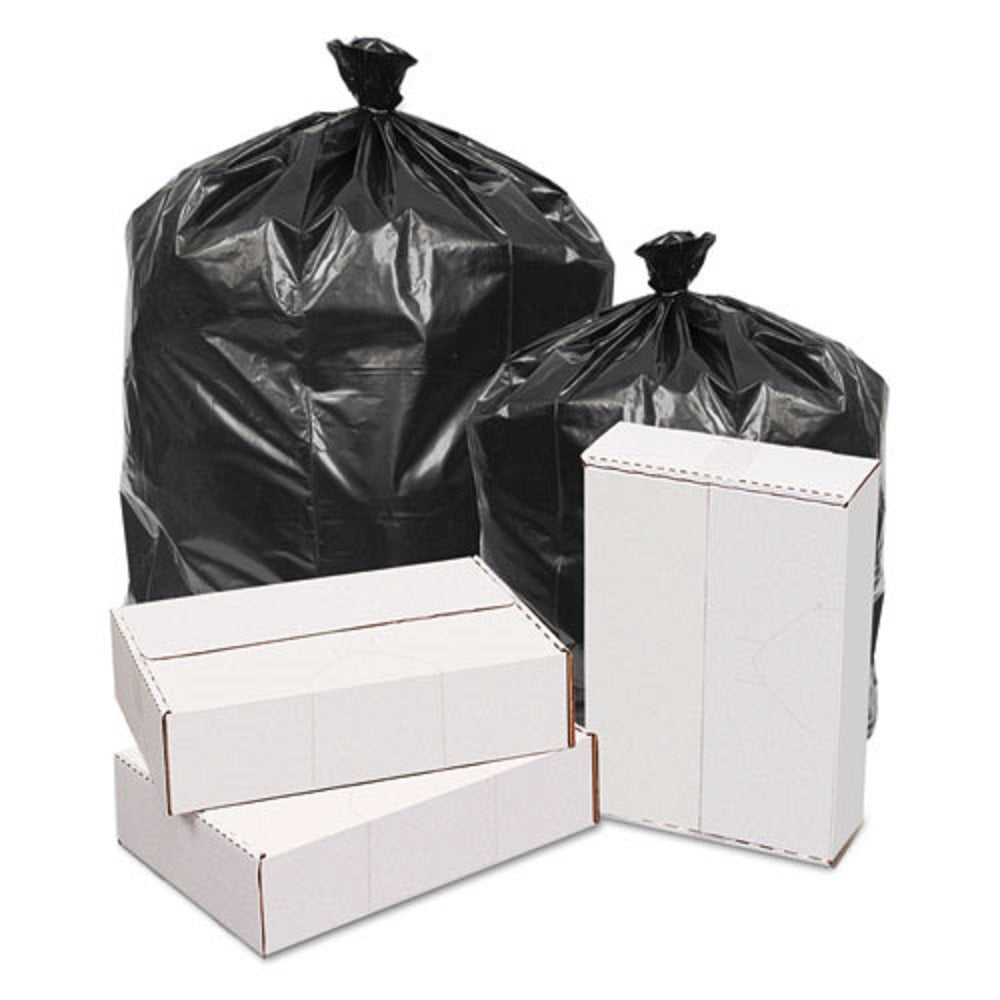WASTE CAN LINERS - 60 GALLON - 1.6 mL - 38" x 58" - BLACK - 100/CARTON