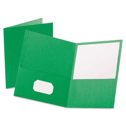TWIN POCKET LETTER SIZE FOLDER, GREEN EMBOSSED LEATHER GRAIN PAPAER - 100 SHEET CAPACITY