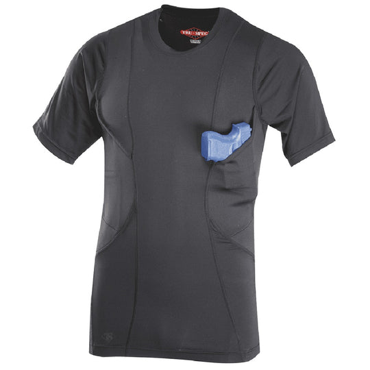 24-7 SERIES MEN'S SHORT SLEEVE CONCEALED HOLSTER SHIRT - BLACK