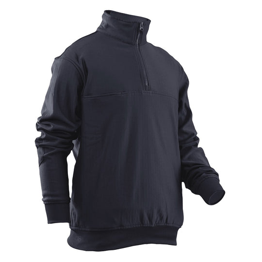 GRID FLEECE ZIP THRU JOB SHIRT - MIDNIGHT NAVY