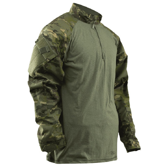 T.R.U. 1/4 ZIP 50/50 NYLON/COTTON COMBAT SHIRT - CAMO