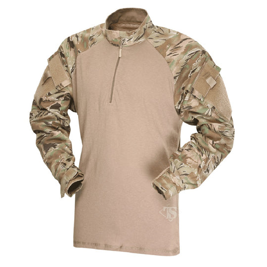 T.R.U. 1/4 ZIP 50/50 NYLON/COTTON COMBAT SHIRT - CAMO