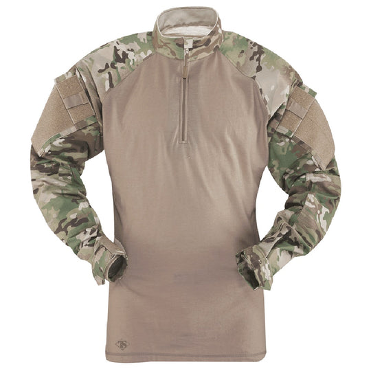 T.R.U. 1/4 ZIP 50/50 NYLON/COTTON COMBAT SHIRT - CAMO