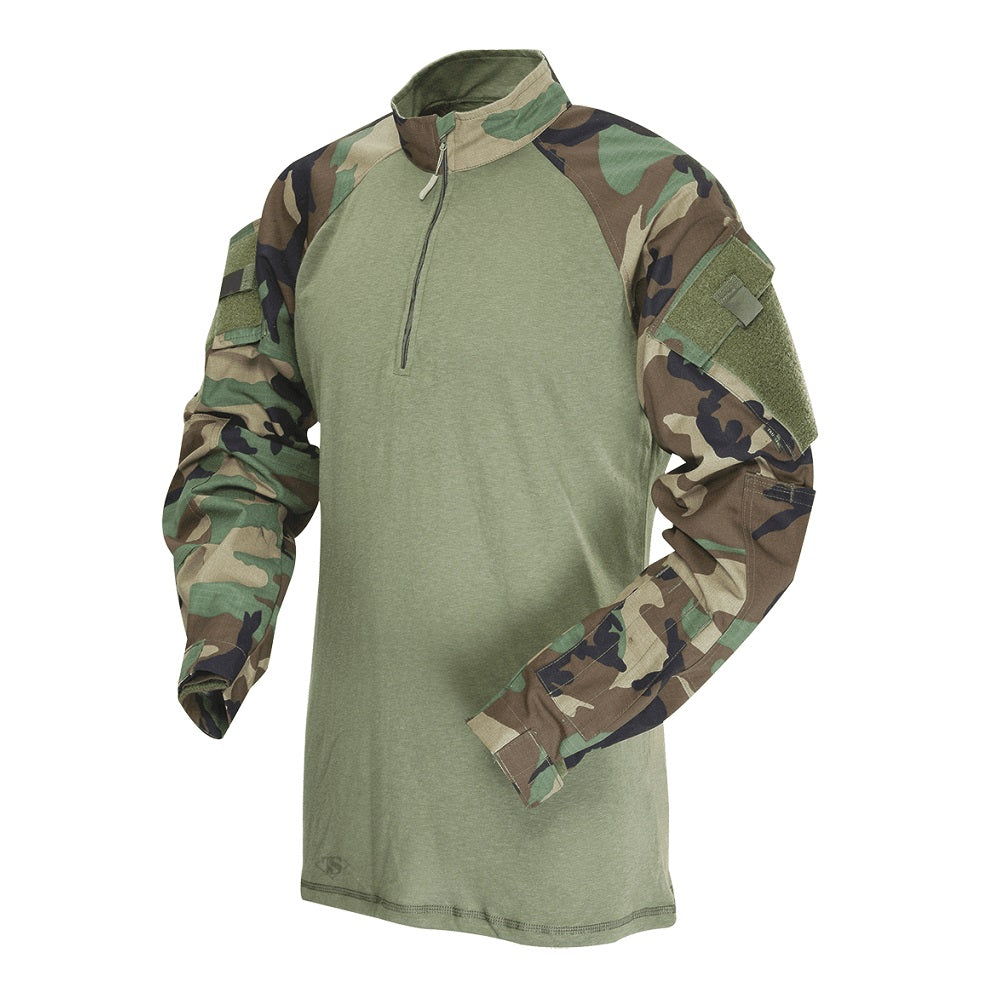 T.R.U. 1/4 ZIP 50/50 NYLON/COTTON COMBAT SHIRT - CAMO