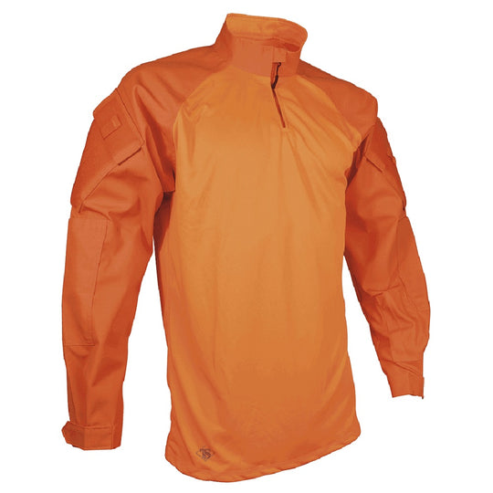 T.R.U. 1/4 ZIP 60/40 POLYESTER/COTTON COMBAT SHIRT - ORANGE