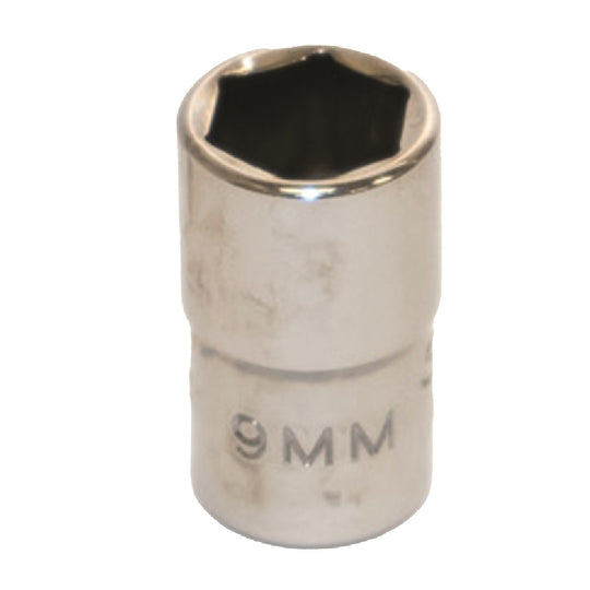 5120013489256 AbilityOne, Socket, Chrome, 1/4" Drive, 9 mm Shallow, Metric 6 Point Fastener Ea