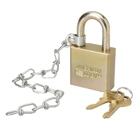 5340015881954 AbilityOne, Padlock Set, Solid Case, 1.75" Wide Steel, Keyed Alike, w/Chain, SE/6