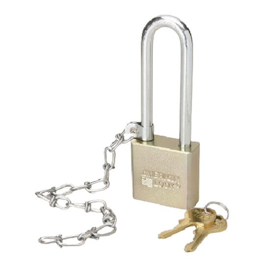 5340016118130 AbilityOne, 6118130, Padlock Set, Solid Case, 1.75" Wide Steel, Keyed Differently, w/Chain, SE/6