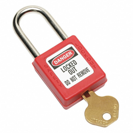 5340016502617 AbilityOne, Padlock, Safety, Lockout/Tagout, 1-1/2" Shackle, Red Bx