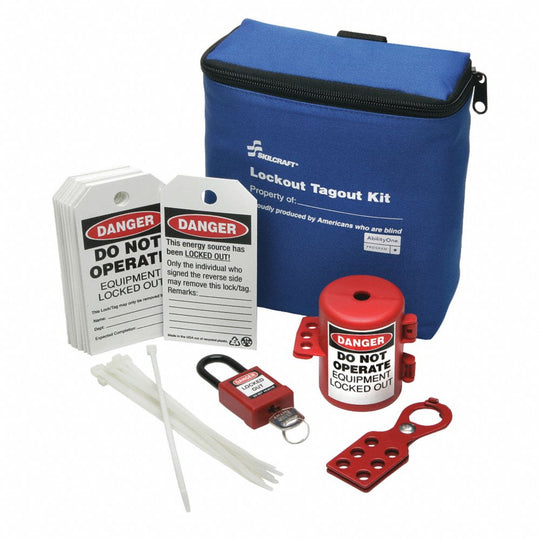 LOCKOUT TAGOUT KIT WITH SMALL PLUG LOCKOUT