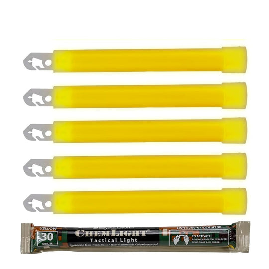 6260012650613 AbilityOne, LC Industries Chemlight Lightstick, 12-Hour, 15", Yellow 5/Bx