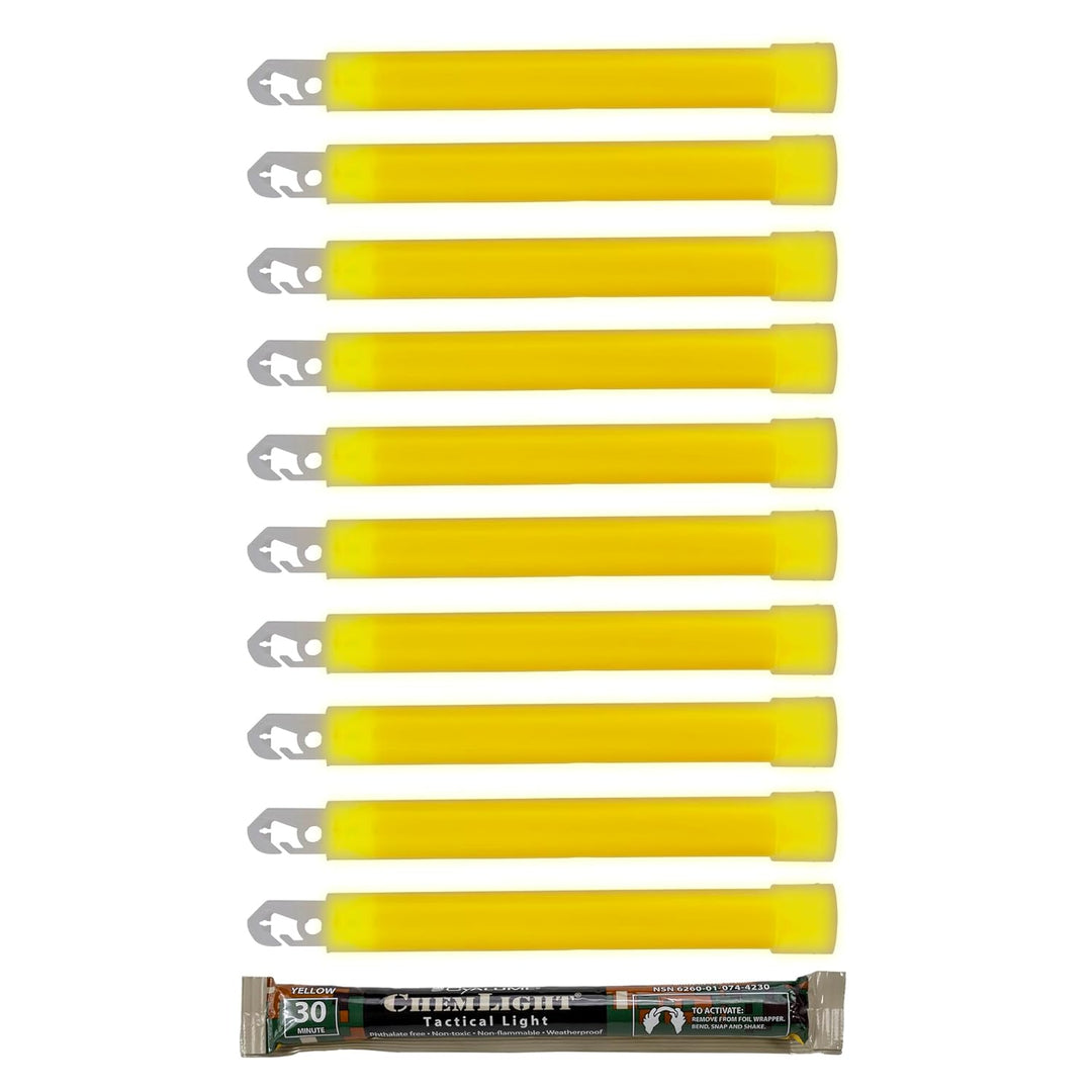 6260010744230 AbilityOne, LC Industries, Chemlight Lightstick, 30 Minute, 6", Yellow 10 / Pk