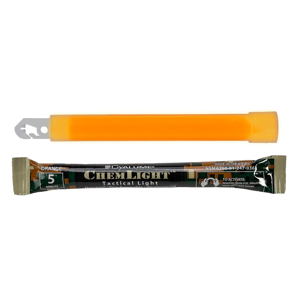 6260012470363 AbilityOne, LC Industries Chemlight Lightstick, 5-Minute, 6", Orange 10 / Bx