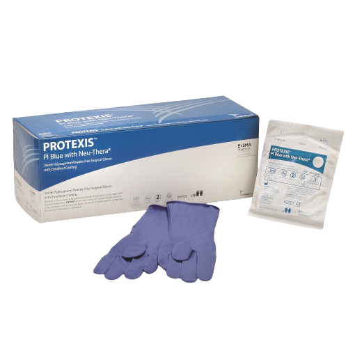 PROTEXIS PI BLUE W/NEW-THERA SURGICAL POWDER-FREE GLOVES, SIZE 5.5  CS