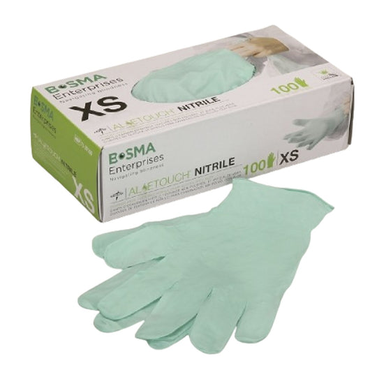 ALOETOUCH NITRILE POWDER-FREE EXAMINATION GLOVES, X-SMALL  CS