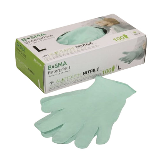 ALOETOUCH NITRILE POWDER-FREE EXAMINATION GLOVES, LARGE  CS