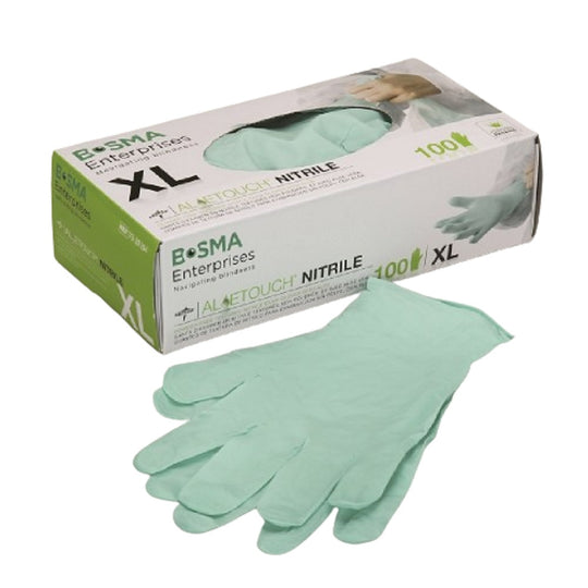 ALOETOUCH NITRILE POWDER-FREE EXAMINATION GLOVES, X-LARGE  CS