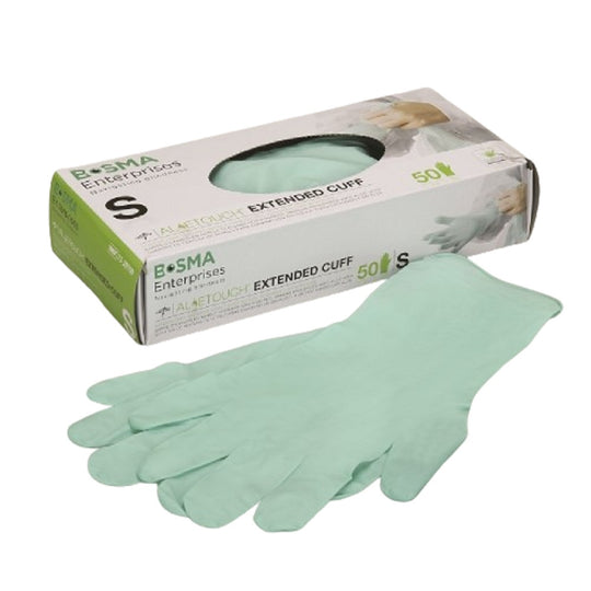 ALOETOUCH EXTENDED CUFF NITRILE POWDER-FREE EXAMINATION GLOVES, SMALL  CS