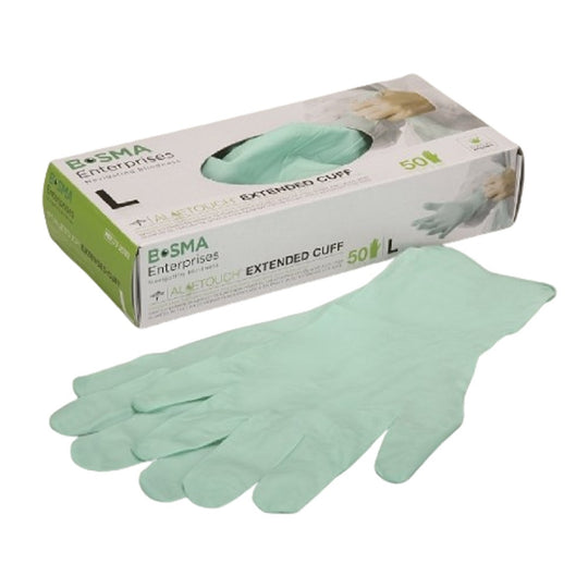 ALOETOUCH EXTENDED CUFF NITRILE POWDER-FREE EXAMINATION GLOVES, LARGE  CS