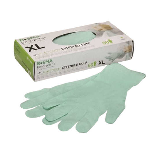 ALOETOUCH EXTENDED CUFF NITRILE POWDER-FREE EXAMINATION GLOVESS, X-LARGE  CS