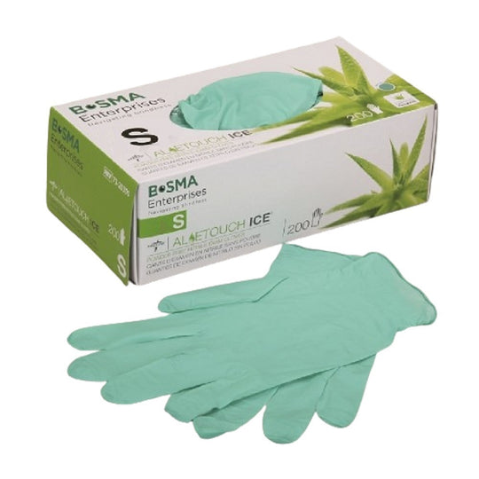 ALOETOUCH EXTENDED CUFF NITRILE POWDER-FREE EXAMINATION GLOVES, SMALL  CS