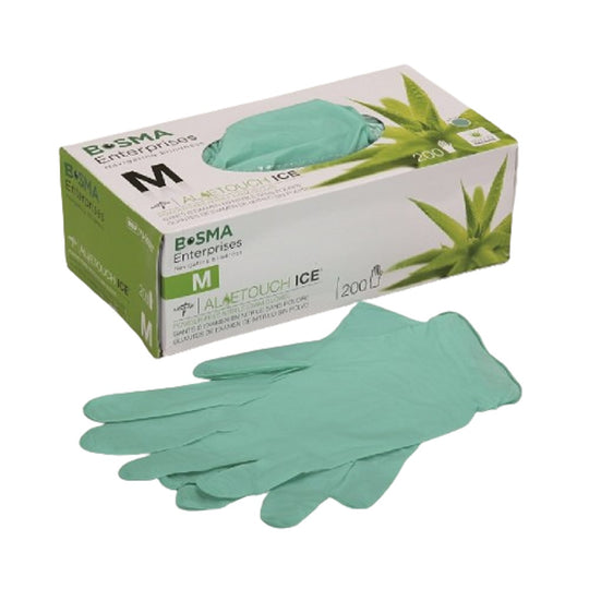 ALOETOUCH EXTENDED CUFF NITRILE POWDER-FREE EXAMINATION GLOVES, MEDIUM  CS