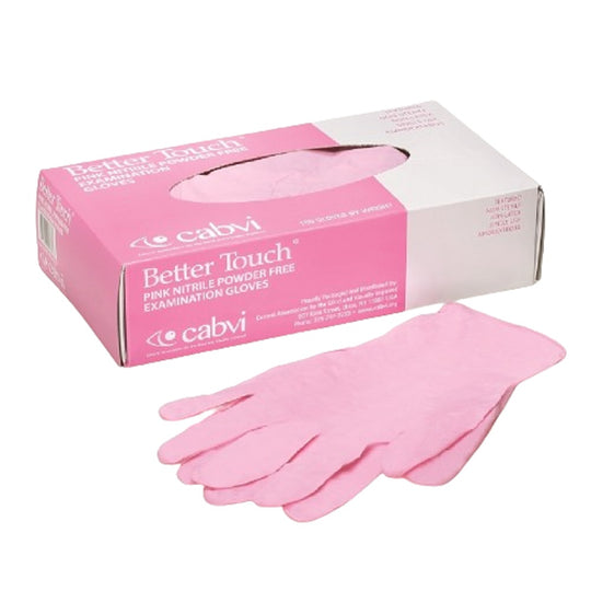 PINK NITRILE POWDER-FREE EXAM GLOVES, SMALL  CS