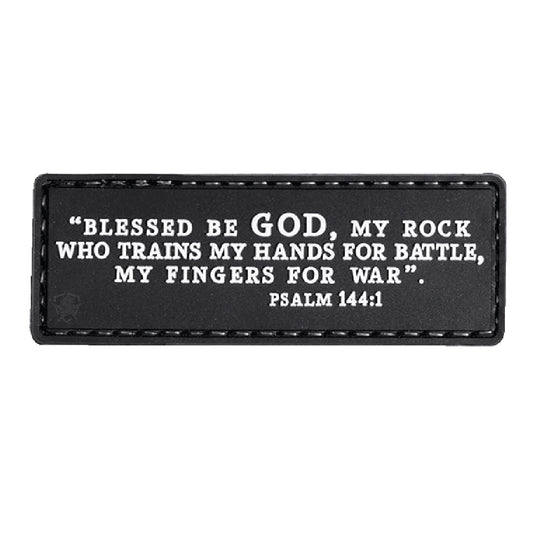 PSALM 144:1 MORALE PATCH - BLACK/WHITE