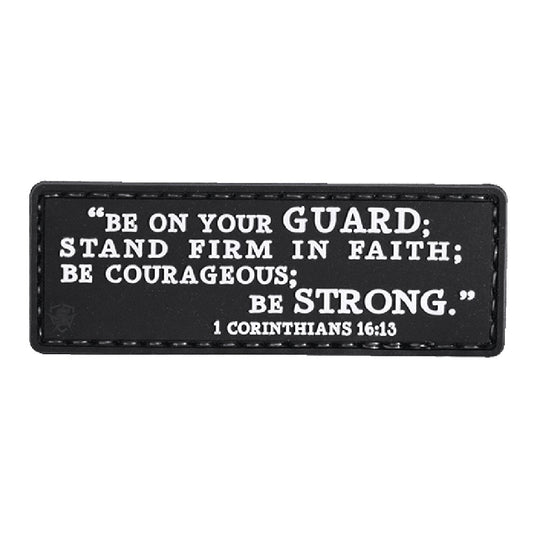 1 CORINTHIANS 16:13 MORALE PATCH - BLACK/WHITE