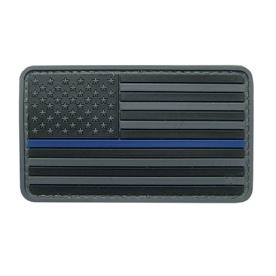 U.S. FLAG BLACK W/BLUE STRIPE MORALE PATCH