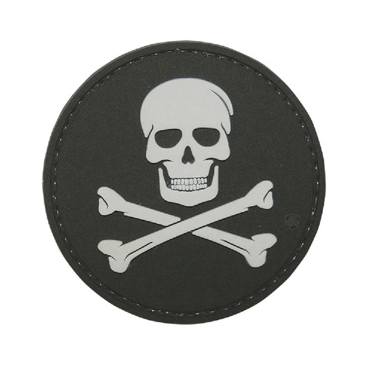 JOLLY ROGER MORALE PATCH - BLACK/WHITE