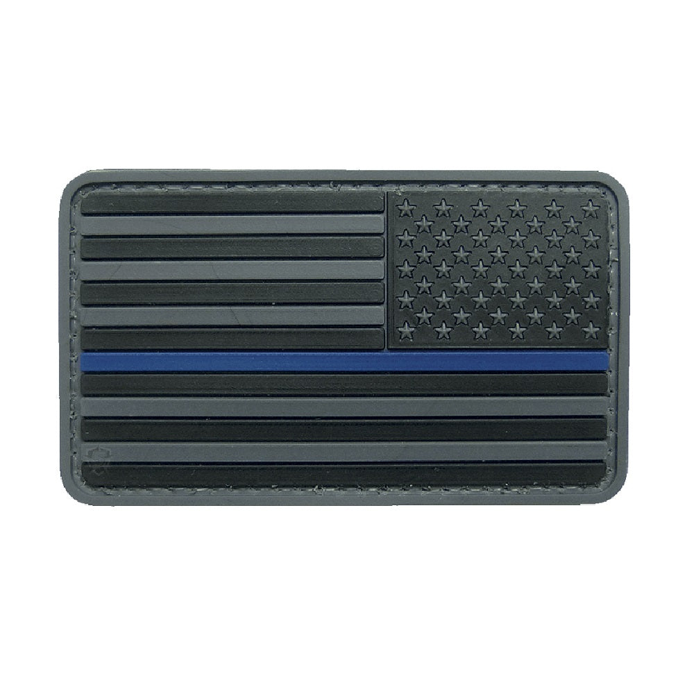 U.S. FLAG BLACK W/BLUE STRIPE MORALE PATCH