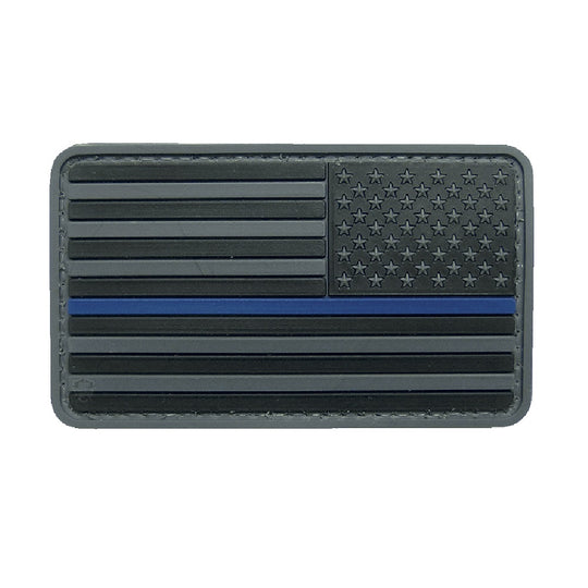 U.S. FLAG BLACK W/BLUE STRIPE MORALE PATCH