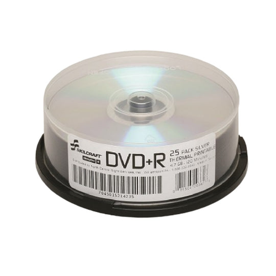 7045015214235 AbilityOne, Digital Video Disc, + Recordable, 25 DVDs on Spindle, Silver Ea