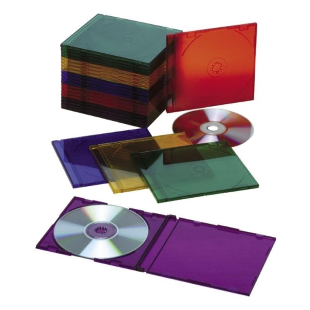 7045015547682 AbilityOne, CD Case, Slim, Blue, Green, Purple, Red and Yellow Ea