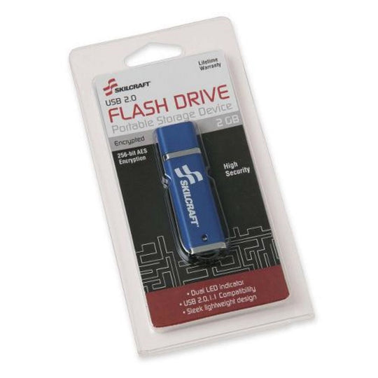 7045015584991 AbilityOne, USB Flash Drive, 256-Bit AES Encryption, 2GB Ea