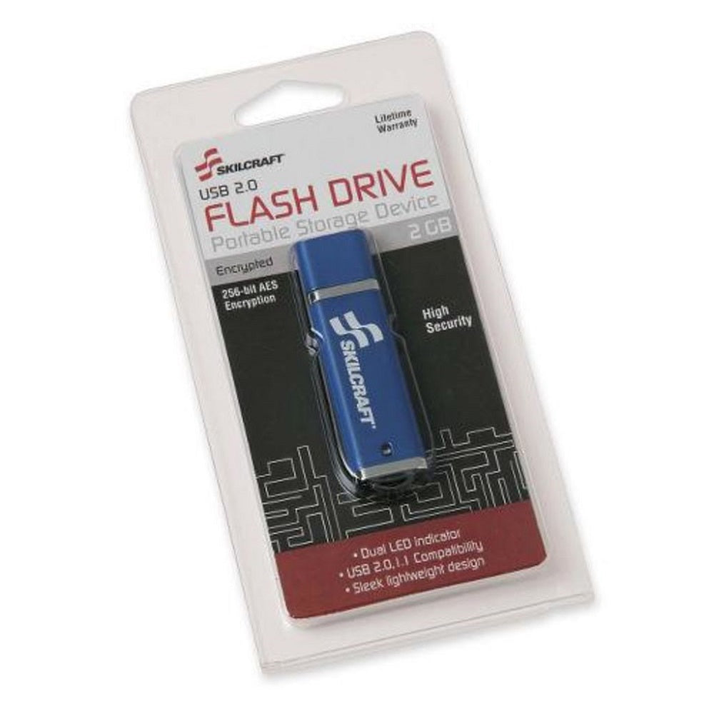 7045015584991 AbilityOne, USB Flash Drive, 256-Bit AES Encryption, 2GB Bx