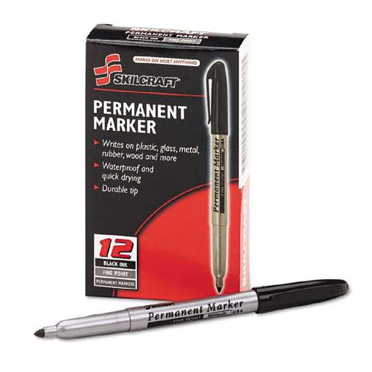 NSN0433408, PERMANENT BLACK MARKER, FINE POINT BX