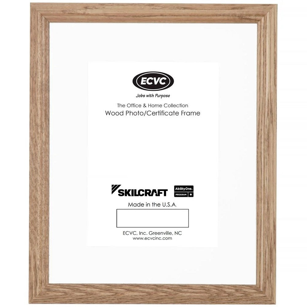 7105014406070 AbilityOne, Style E, Clear Oak Frames, Velcro Hanger, Easel Back, 5" x 7" Bx